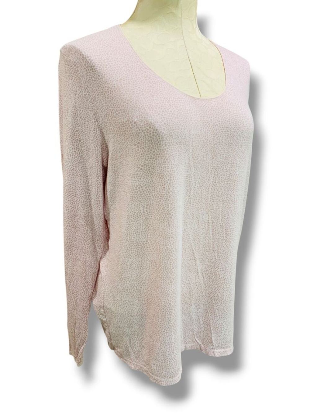 XL‎ Jockey Thermals Womens Pink Spotted Base Layer Shirt Scoop Neck